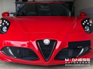 Alfa Romeo 4C Carbon Fiber Front Bumper Center Grille Frame - Red Candy